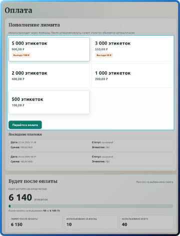 Варианты оплаты